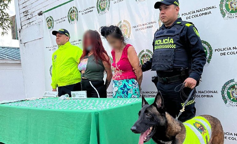 Policía Metropolitana de Neiva captura a dos mujeres por tráfico de estupefacientes