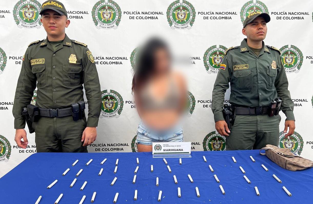 Capturan a mujer con 43 cigarrillos de marihuana en Neiva