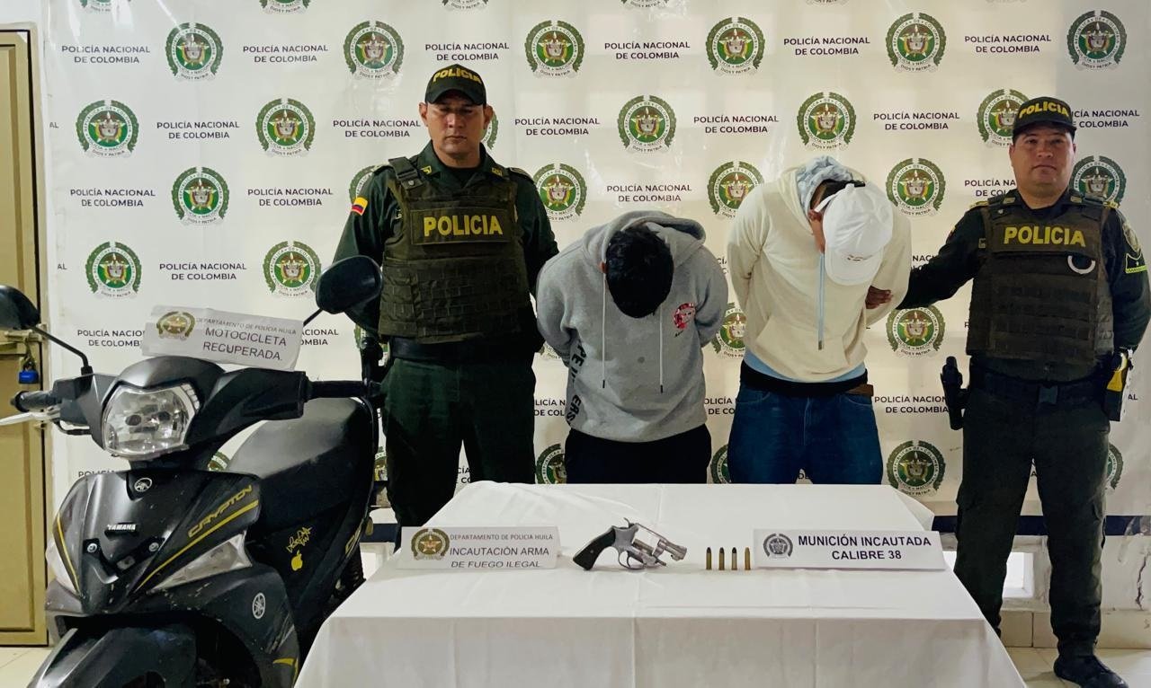 Dos atracadores fueron capturados en tiempo récord en Pitalito